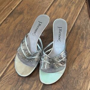 J.Renee Metallic Fringe leather sole sandals